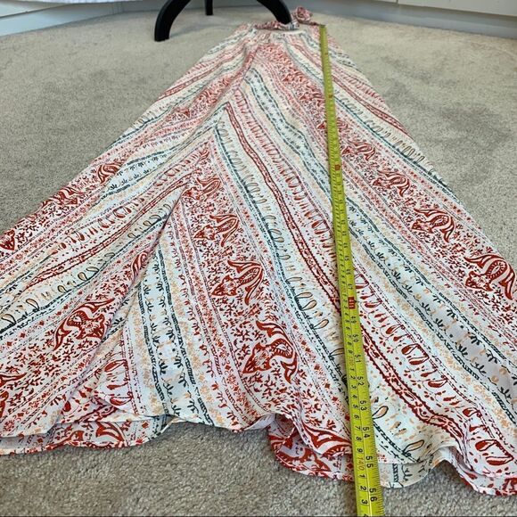 OLIVACEOUS White multicoloured halter low back maxi dress Sz S NWT - Picture 10 of 12